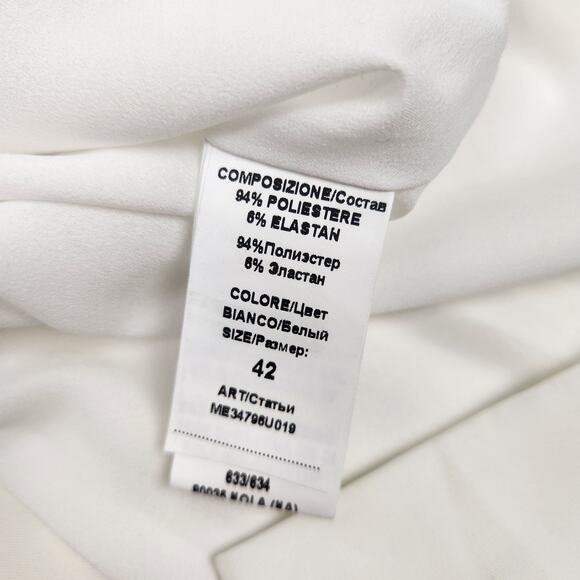 Marc Ellis Blazer White/Cream Size 42 Italian Size 6 Ruched Sleeves NWT - Picture 10 of 12